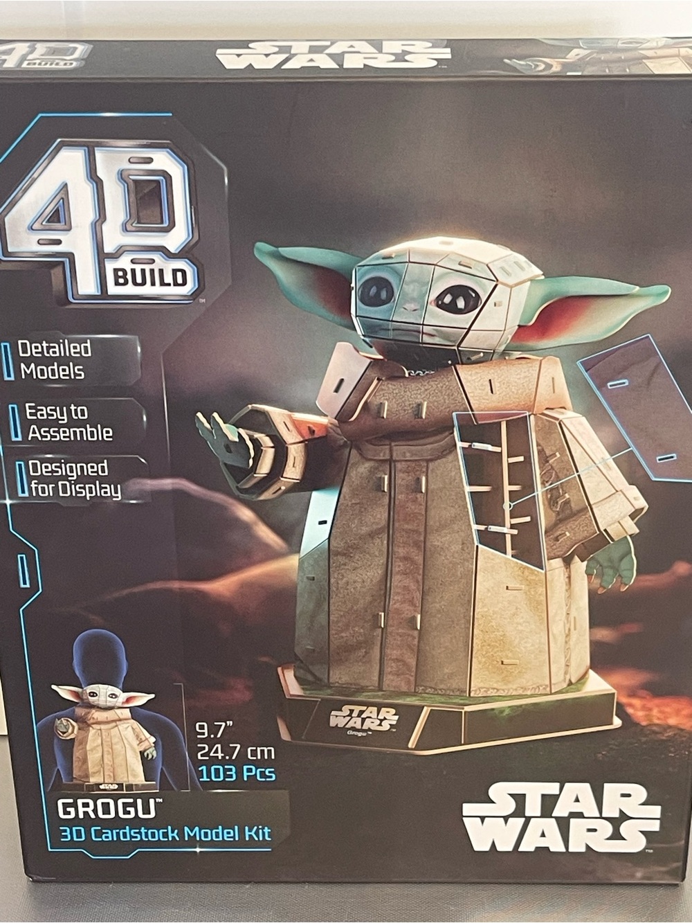 4D Build Star Wars Grogu 3D Cardstock Model Kit 103 Pieces Green Grogu NIP Seal